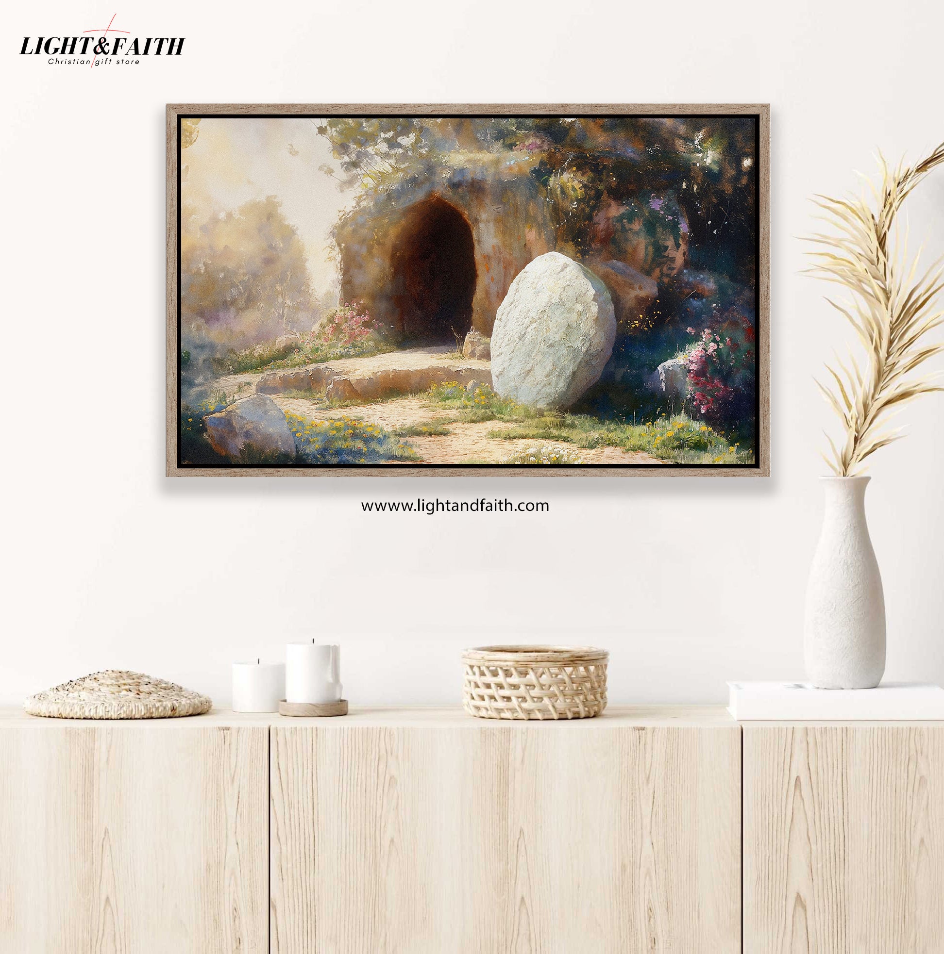 He is Risen Poster, The Tomb is Empty Poster, Jesus Christ Art, Christian Art Poster, Easter Wall Decor, Living Room Art